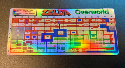 Nintendo Retro Gamer Gift Zelda Overworld Map Holographic Magnet Sticker