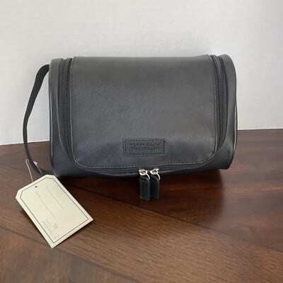 Perry Ellis Portfolio Men's Hanging Toiletry Travel Bag Shave Kit - Black NWT