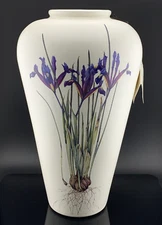 Royal Haeger Vase Purple Iris Kate Nessler Botanical Artware 12"