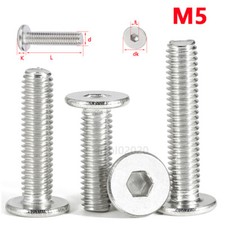 M5 Ultra Thin Wafer Flat Head Low profile Screws Bolt Allen Key Stainless Steel