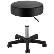 Rolling Round Stool 400LBS Capacity with Thick Cushion for Salon/Medical Massage