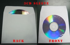 100 White Triple 3 disc CD DVD Paper Sleeve w Window Flap JS215
