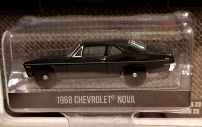 Greenlight 1968 Chevrolet Nova 1:64 Diecast Car Black Bandit Series 23