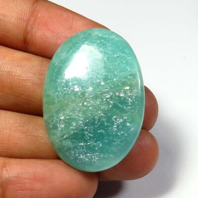 Amazonite Sparkle Gemstone 34x23mm Natural Amazonite Oval Cabochon 37cts AO-386