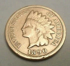 1890 P Indian Head Cent Penny CULL **FREE SHIPPING**
