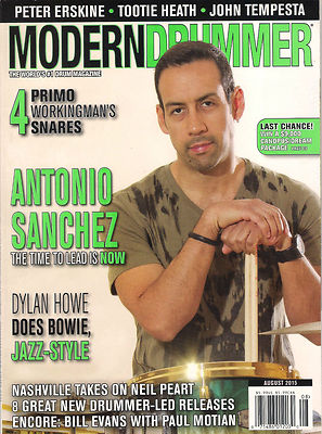 MODERN DRUMMER August 2015 Cover ANTONIO SANCHEZ Dylan Howe Peter Erskine steve