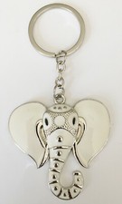 Lucky Silver Elephant Head Metal Keychain/Keyring Home, Bags Car Accessories