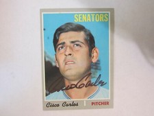 1970 Topps # 487 Cisco Carlos Autograph / Signed card (M) Washington Senators