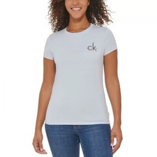NWT Calvin Klein Jeans Women's Super Soft Logo Tee Blue Size M 35 9HL294