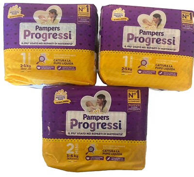 Pampers Fortschritt Erste Tage 84 Windeln 2x Größe 1 (2-5kg) 1x Größe 2 (3-6kg)