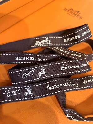 M*O様 HERMES ロゴ入りダークブラウンリボン　10本セット HERMES LOGO RIBBON NEW BOLDUC VARIOUS LENGTHS YOU CHOOSE MANY