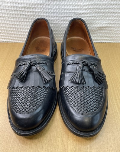 Allen Edmonds Cody Black Leather Tassled Woven Loafers Men’s Sz 11.5 Dress Shoes - Picture 2 of 12