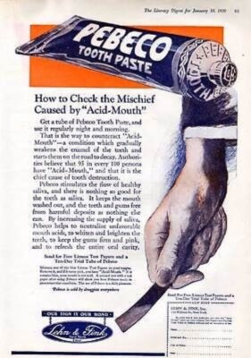 1920 PEBECO TOOTHPASTE DENTAL DENTIST MEDICAL HEALTH BEAUTY TEETH AD 6360