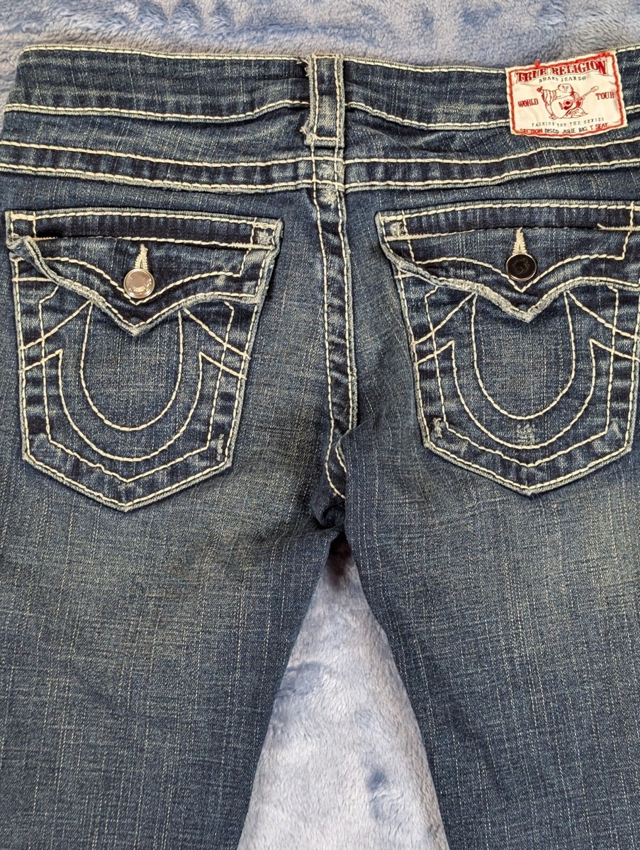 True Religion Disco Julie Big T Jeans Sz 27 Dark Wash