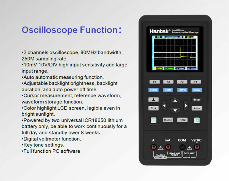 4in1 Hantek 2D82 Auto Oscilloscope Automotive diagnostic+DMM+Waveform