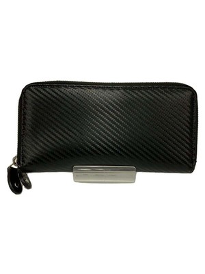 BEAMZ SQUARE Long Wallet Leather Black Men