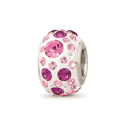 Reflection Beads Sterling Silver Pink Shaded Preciosa Crystal Round Bead