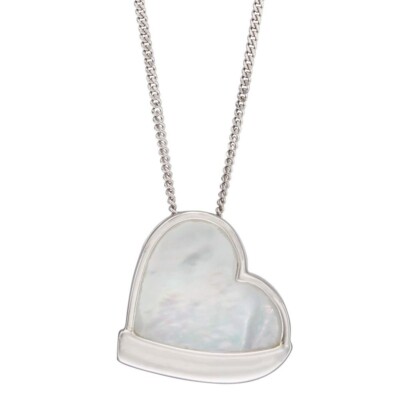 Fiorelli Silver Heart Necklace P5027C Mother of Pearl