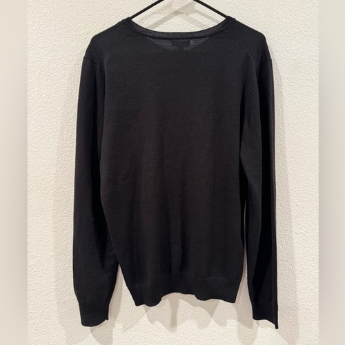 Apt. 9 Merino Wool Knit Blend Men’s Black V Neck Long Sleeve Sweater Size Small - Picture 7 of 13