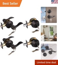 Oil Rubbed Bronze Keyed-Alike Door Levers and Double Cylinder Deadbolts Combi...