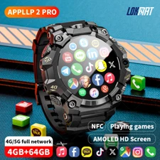 LOKMAT 4G Android Smartwatch APPLLP 2 PRO, 4GB+64GB Watch with GPS WiFi Camera