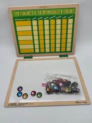 Melissa & Doug Magnetic Responsibility Chart Kids Educational Organize 63 Pieces