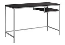 【US】Computer Desk,Home Office,Laptop,48"l,Work,Brown Laminate,Grey Metal,Contem