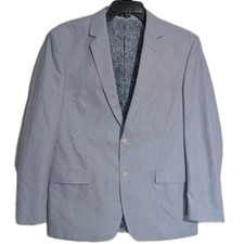 Mens Saddlebred Pinstriped Blue/White Blazer Sportscoat Size 40R