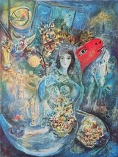Marc CHAGALL: The Bride With Flowers SIGNED LITHOGRAPH 2000ex