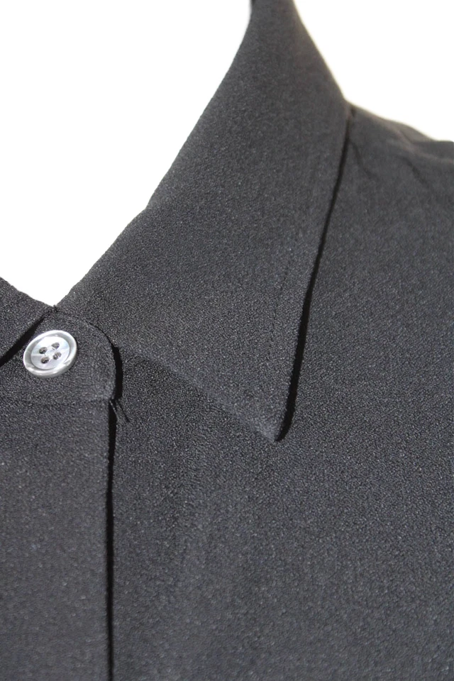 Женский комбинезон Theory с воротником-галстуком спереди и длинным рукавом с вырезом черный размер 6 - Изображение 2 из 4