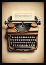 Epic Vintage Typewriter Framed Wall Art Poster Canvas Print Picture thumbnail