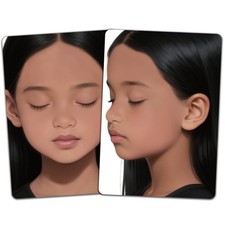 2 PCS Reusable Face Painting Practice Board Black Woman Closed Eyes Makeup