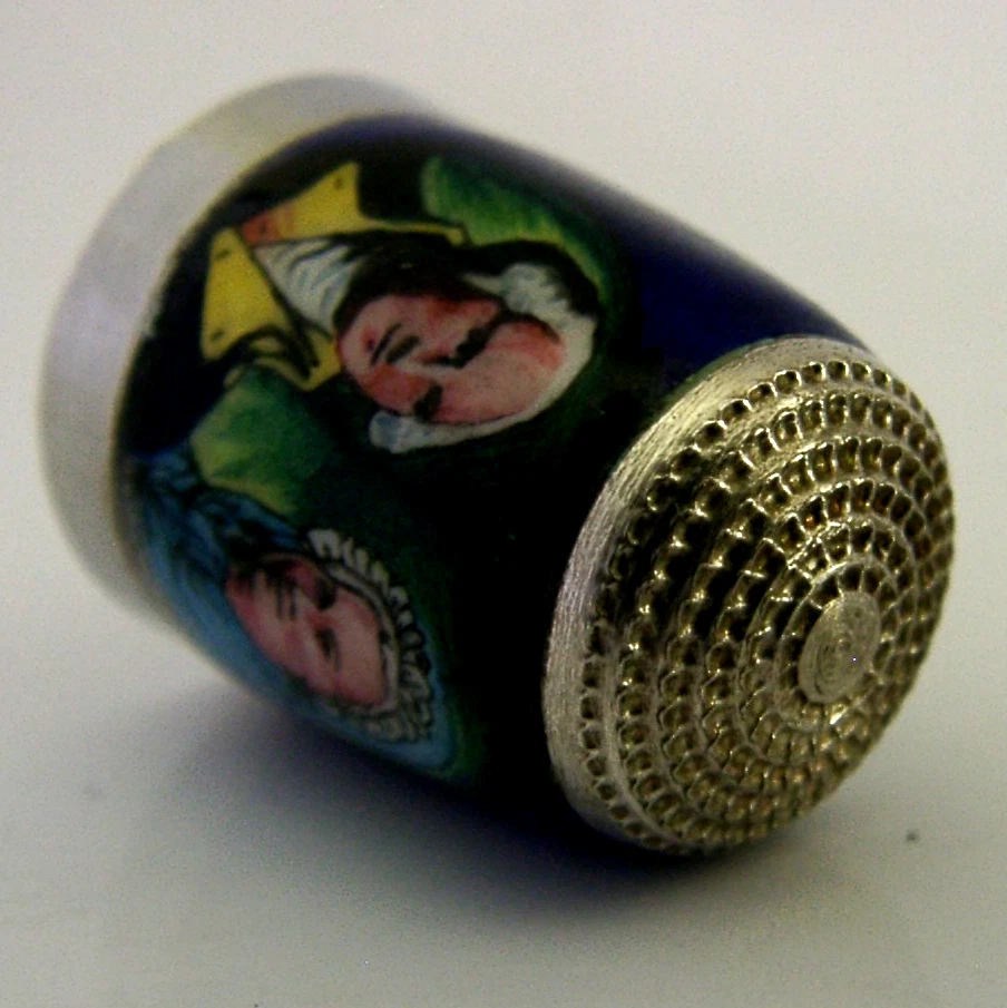 PETER SWINGLER INDEPENDENCIA AMERICANA PLATA ESTERLINA ESMALTE DEDAL COSTURA Foto 3 de 4