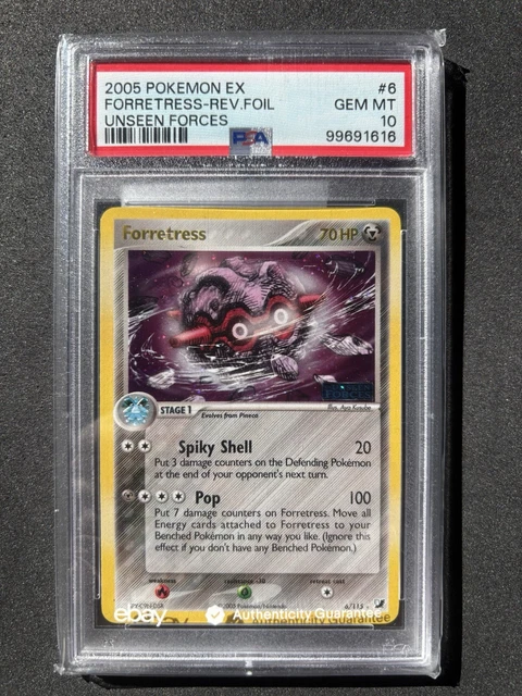Pokemon TCG 2005 Forretress 6/115 EX Unseen Forces Reverse Holo PSA 10 POP 11