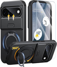 for Google Pixel 10 Pro XL/11 Pro XL Case, Stand Slide Camera Cover Ring Hol
