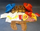 Coleco Cabbage Patch Kids Cowboy, Cowgirl Outfit, Boots, Hat, Red Vest Sheriff