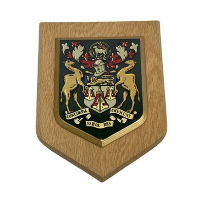 Vintage Händler Taylor s School heraldisches Chaos Holzplakette/Schild