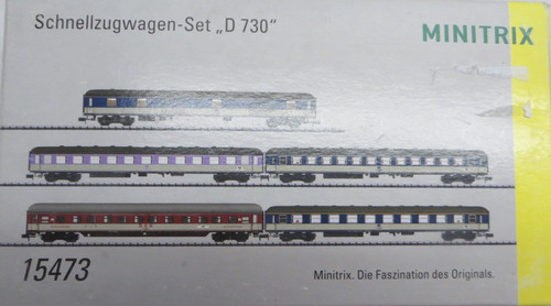 Minitrix 15473 N Schnellzugwagen Set "D730" Ep. 4 Licht Schlusslicht NEM Neu OVP | Zustand: Neu