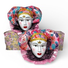 Vintage Porcelain Mask Clown Jester Wall Decor Collectible Lot of 2