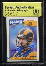 BAS 1987 Topps Jim Everett #145 Authentic Auto ow6