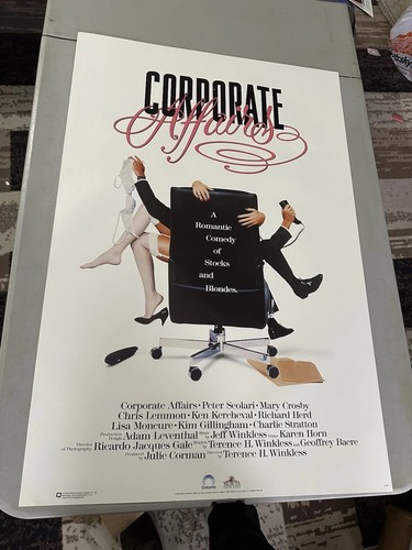 Corporate Affairs 1990 Video Store Promo Poster Scolari Crosby Comedy