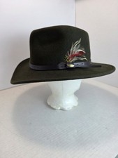 Scala Four Seasons Felt Outback Fedora Hat 100 Wool Crushable Water Repellent