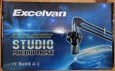 Excelvan Condenser Studio Microphone Recording Mic With Shock Mount Blue/Silver