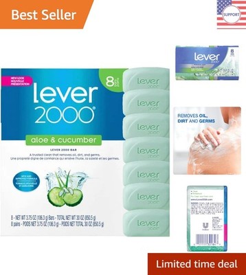 Refreshing Aloe & Cucumber Facial Cleanser Bars - 4oz, Pack of 8 for All Skin