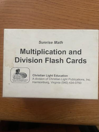 Christian Light Education Multiplication And Division Flash Cards