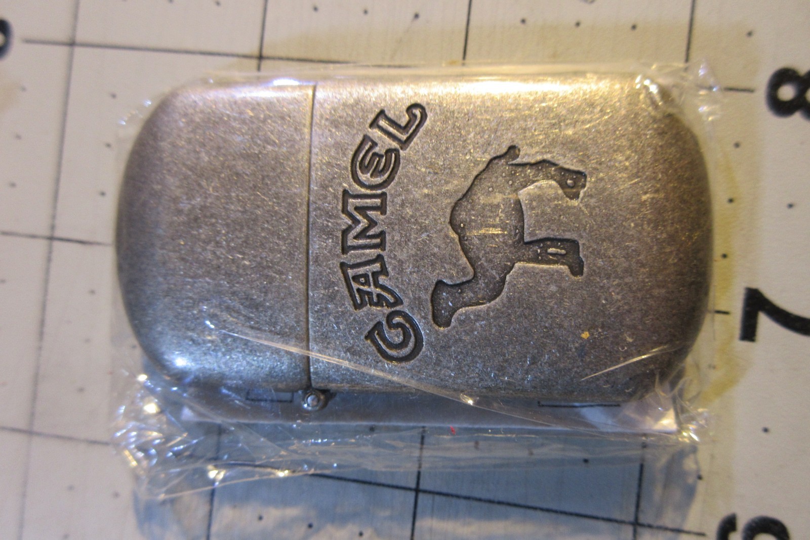 CAMEL LIGHTER RJR PROMO UNSTRUCK Aged pewter ROUNDED NOS VINTAGE 1990’S