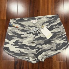 New NWT PJ Salvage Pajama Shorts Camouflage Print Moon Grey Loungewear Sz Small