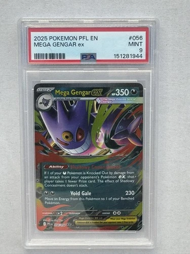 2025 POKEMON MEGA GENGAR EX 056/094 PHANTASMAL FLAMES PSA 9