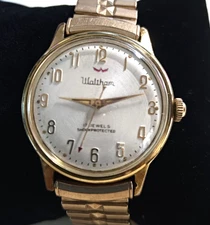 WALTHAM 17 Jewel Lorsa P72 Manual Wind Watch with Red Arrow Sweep Sec,