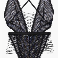 Savage X Fenty Black Sequin Bodysuit